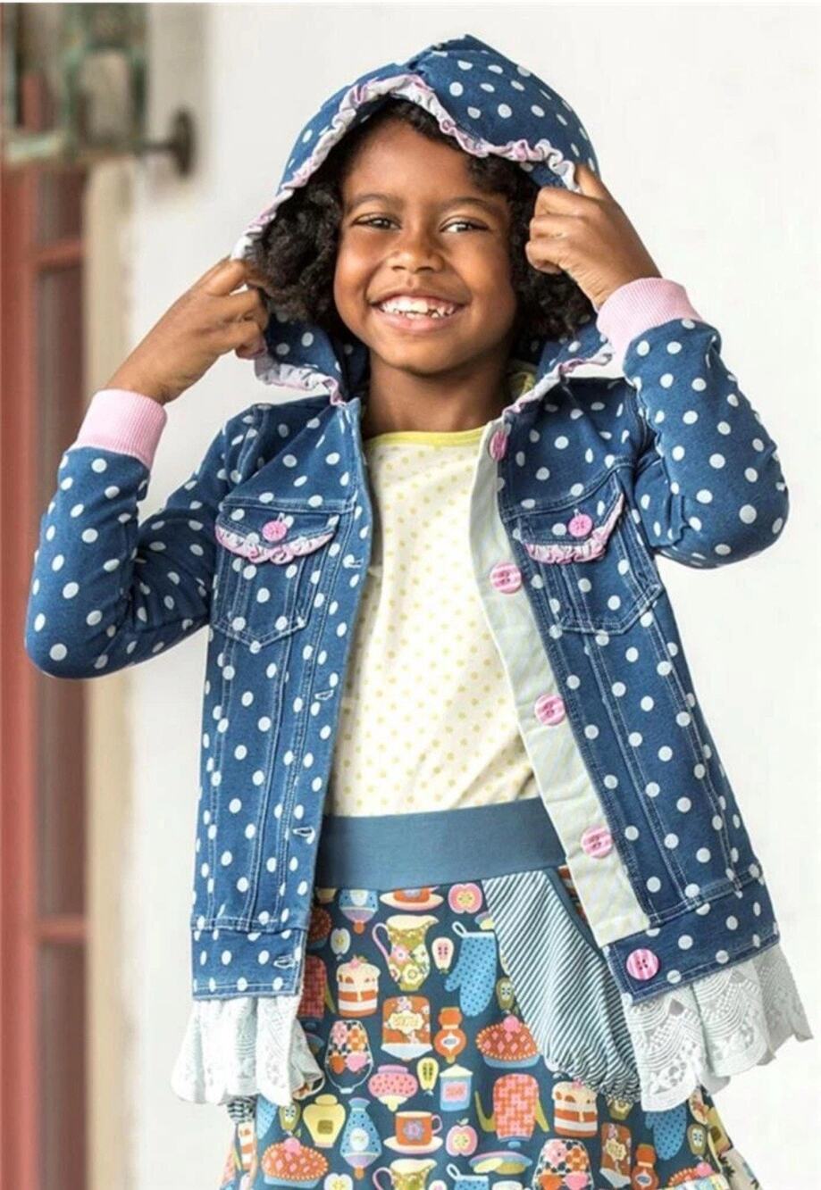 Matilda Jane Make Believe Far From Fiction Hooded Jacket Size 10 Denim Look